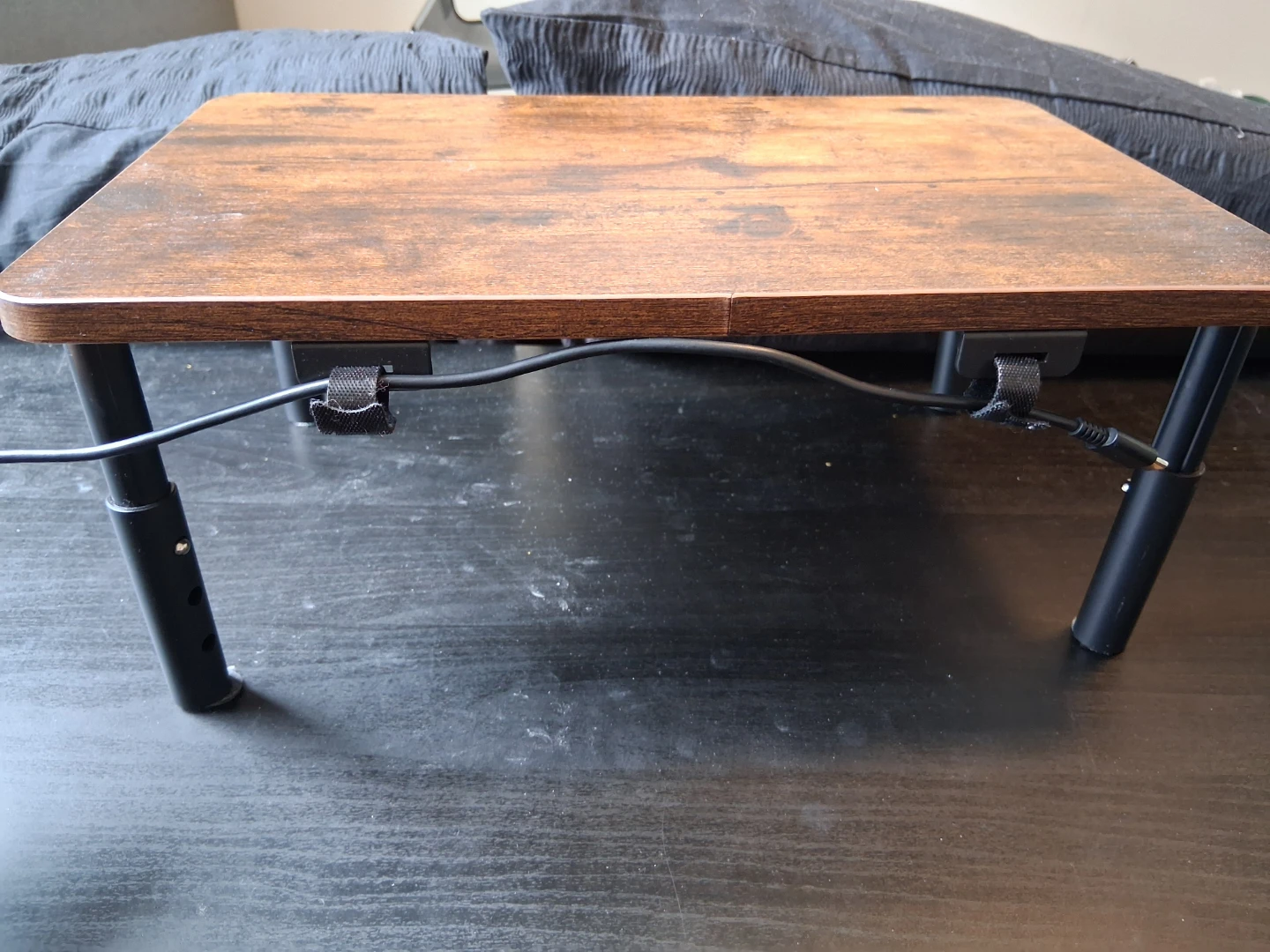 Rustic Wood and Black Desk Organizer Tray - photo 4