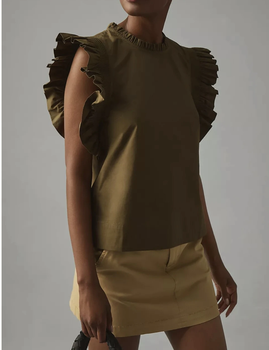 English Factory White Ruffle Sleeve Top