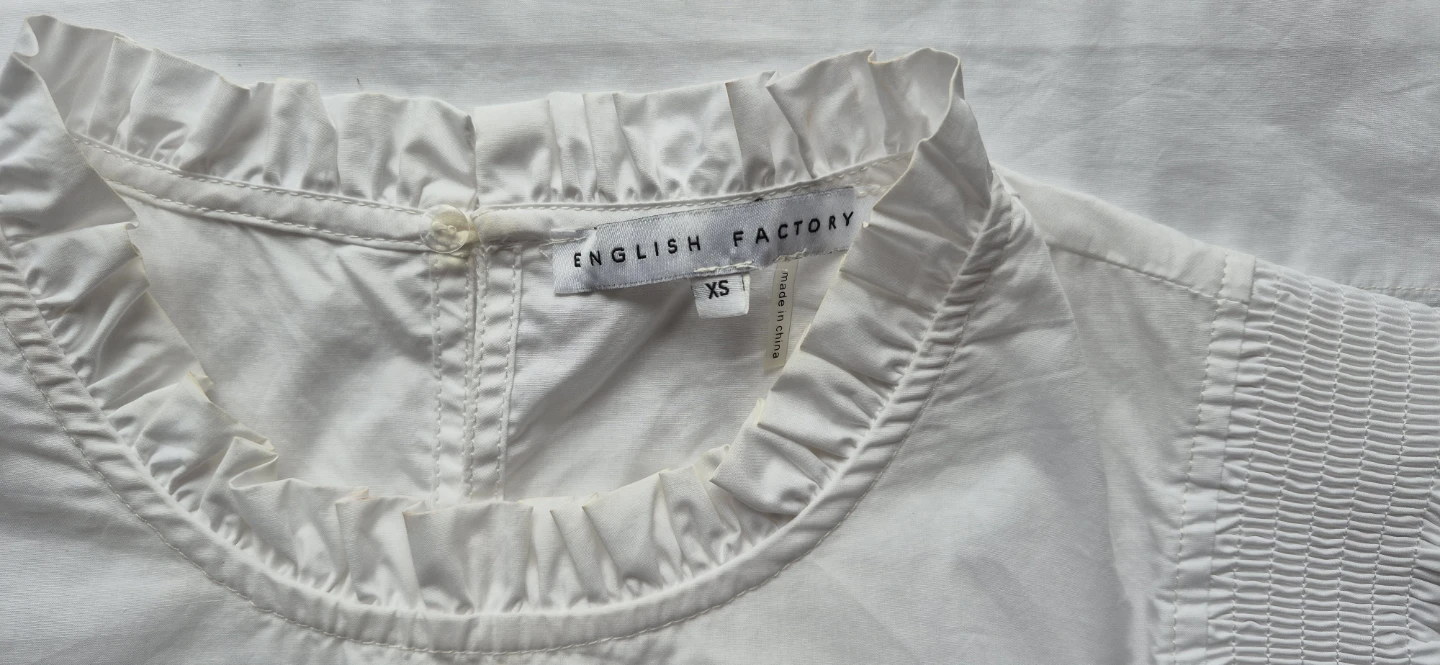 English Factory White Ruffle Sleeve Top - photo 5