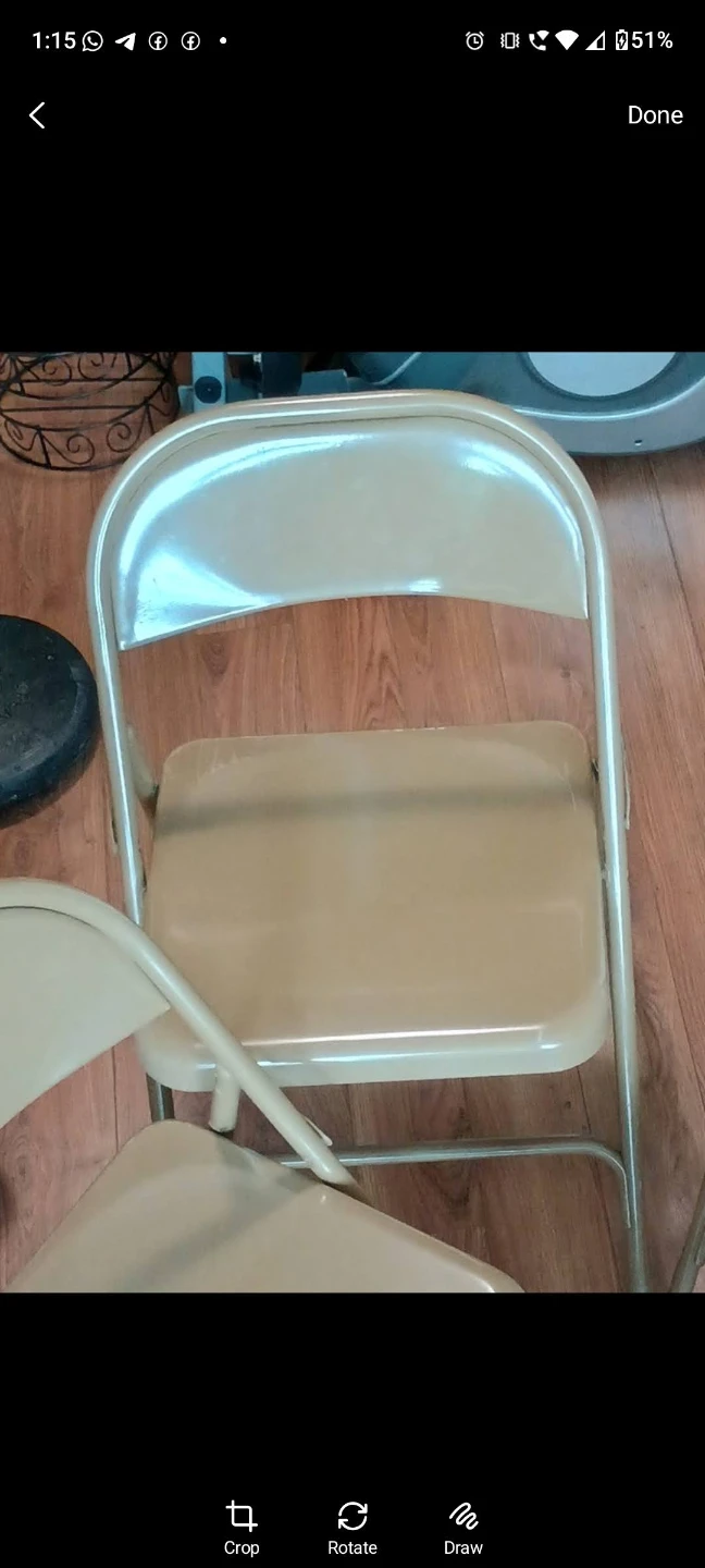 ⚽  Set of 4 Metal Folding Chairs - Tan - photo 3