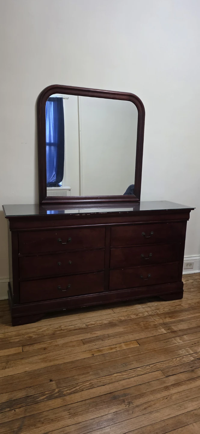 Cherry Wood Dresser with Mirror - photo 2