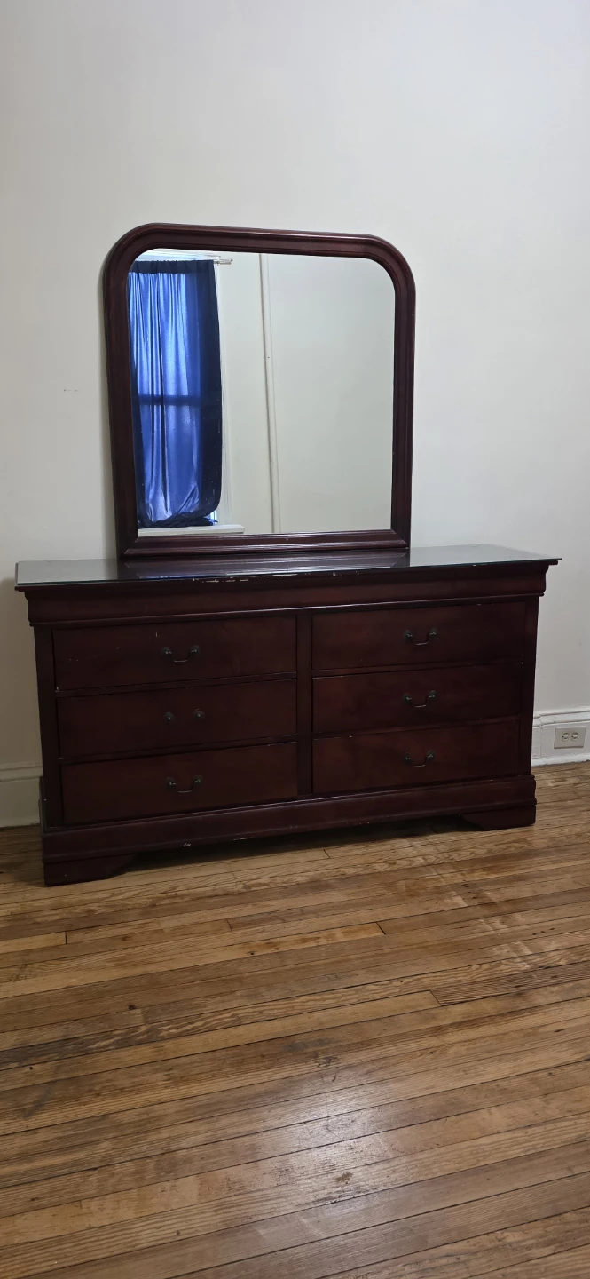 Cherry Wood Dresser with Mirror - photo 3