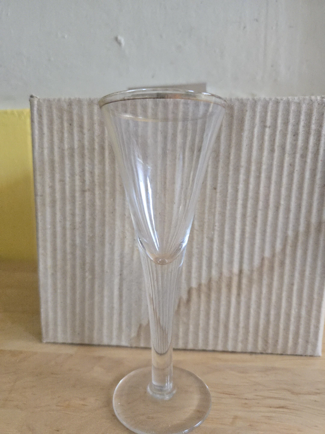 Clear Glass Shot Glass with Gold Rim