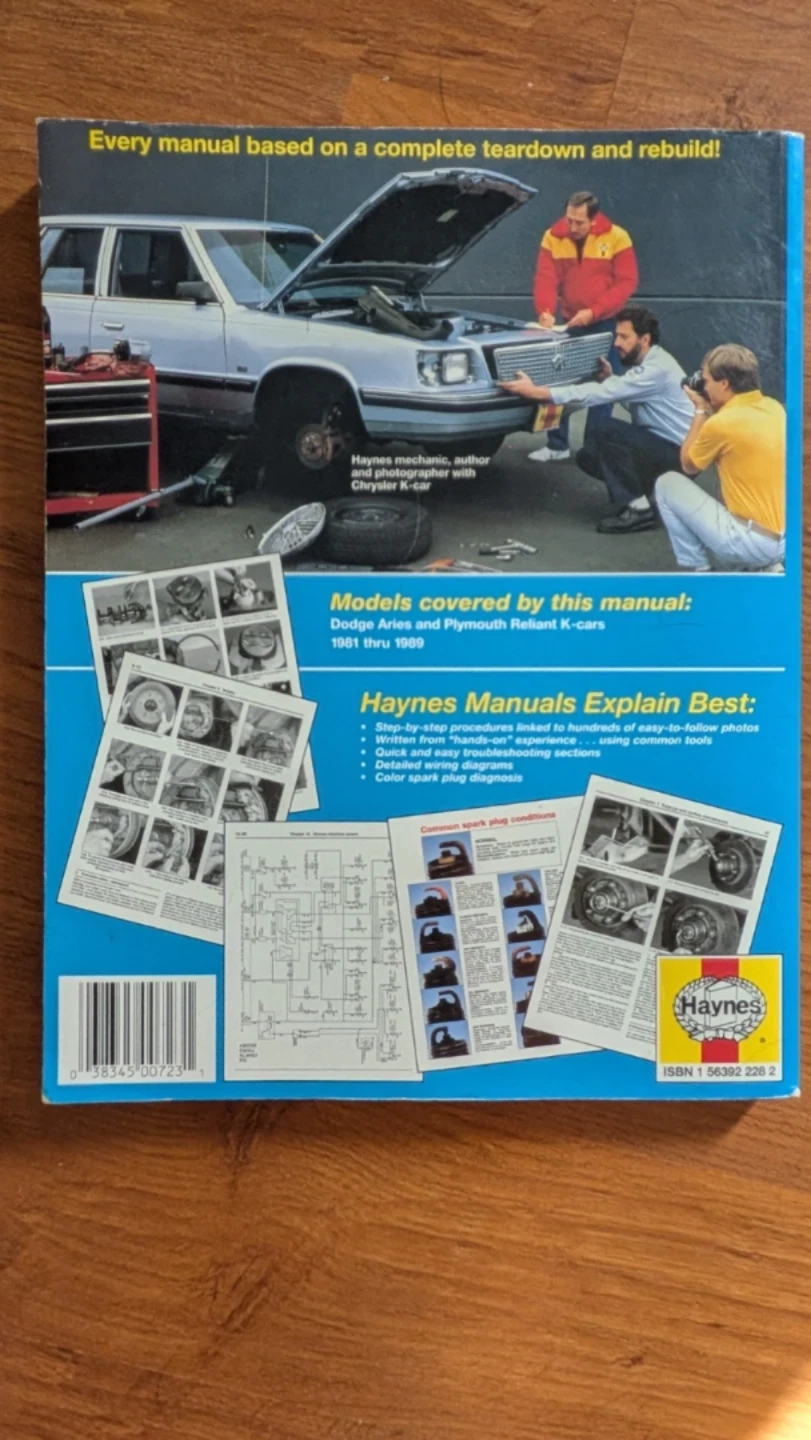 Haynes Dodge Aries & Plymouth Reliant Automotive Repair Manual⚽ - photo 2