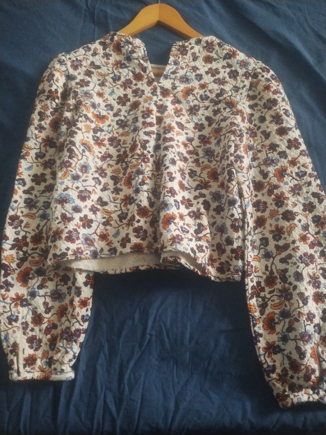 ZARA Floral Cropped Blouse - Size S - photo 2