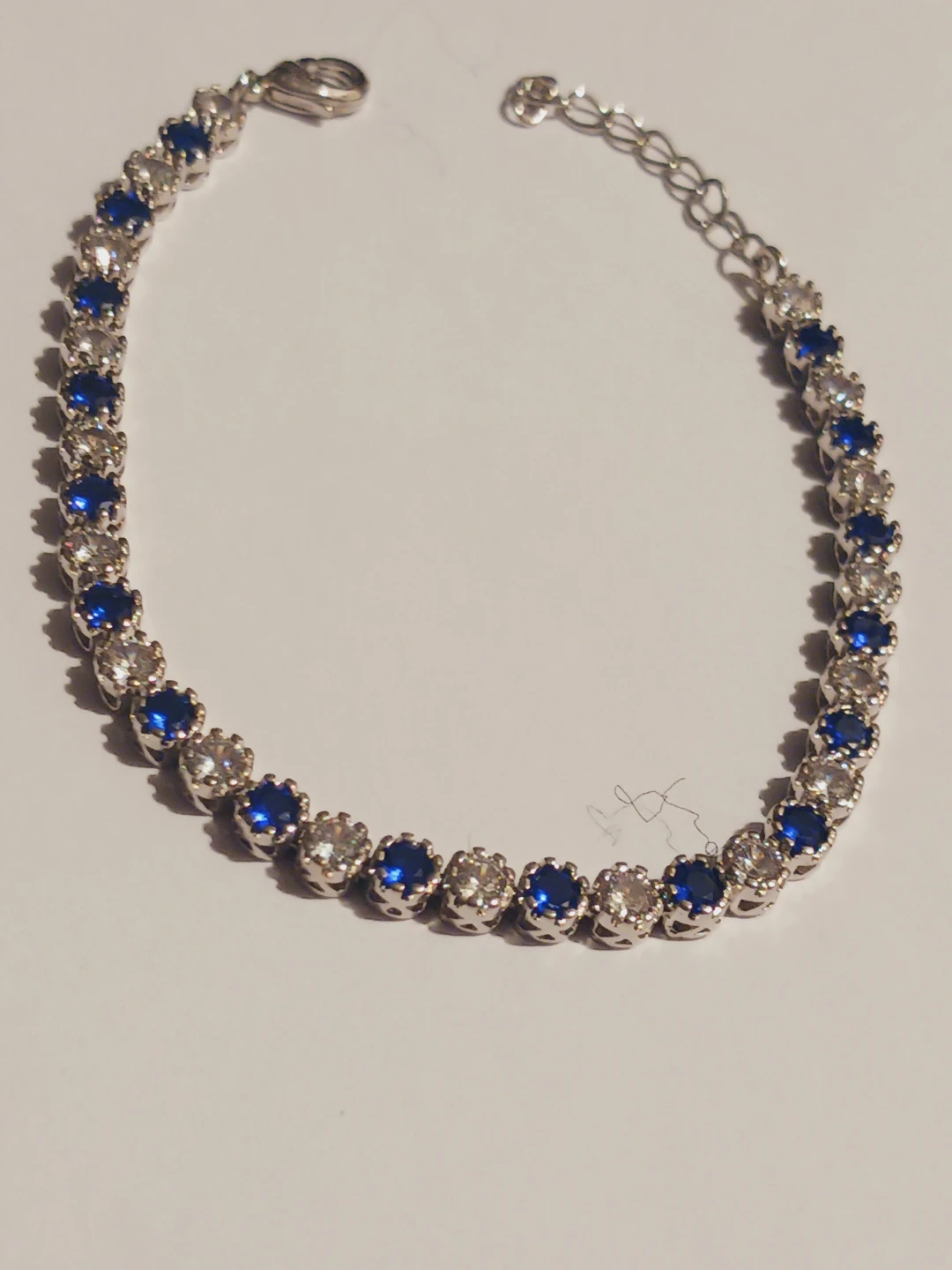 New !! Beautiful Tennis Bracelet with Blue & Clear Stones