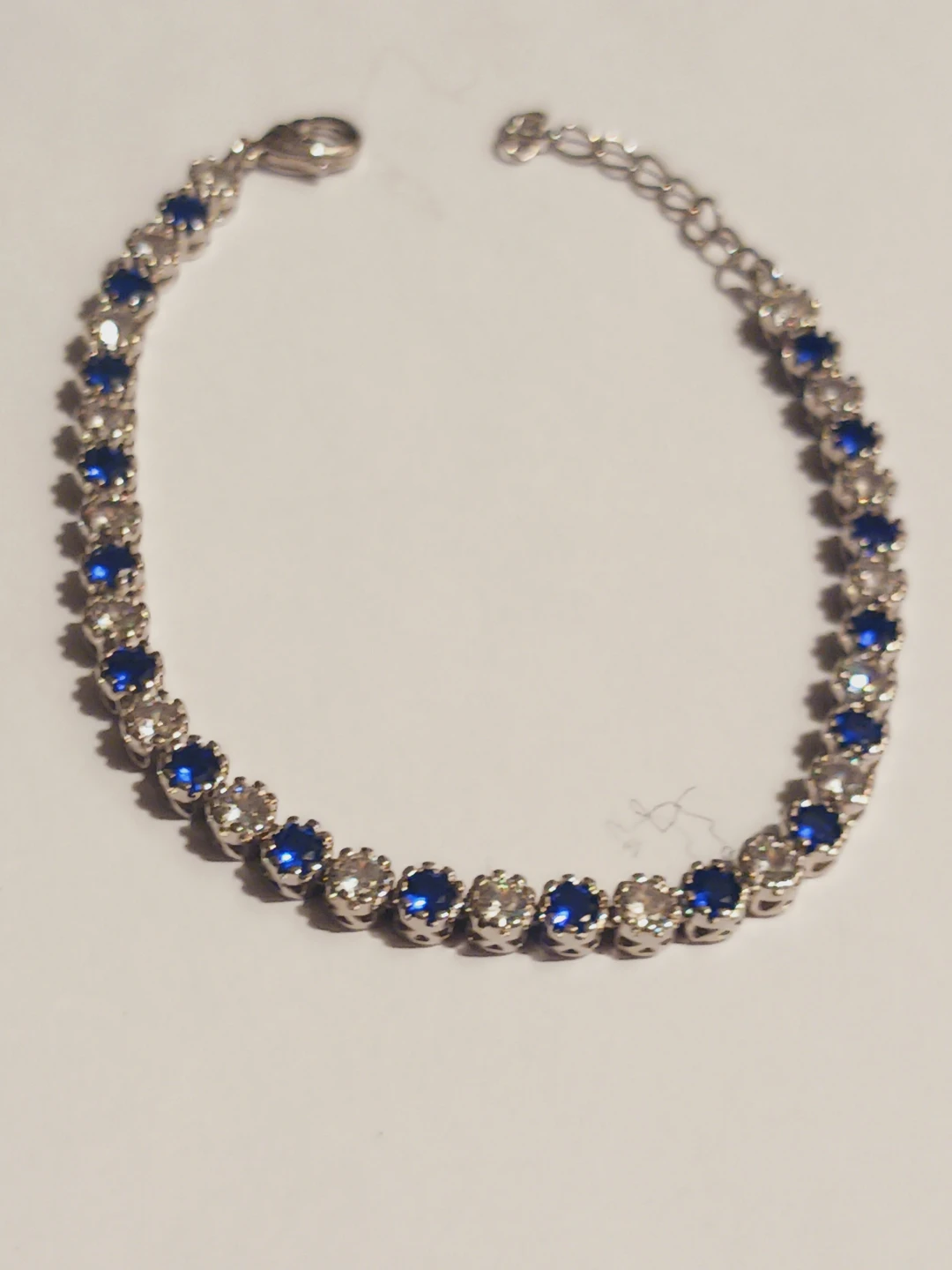 New !! Beautiful Tennis Bracelet with Blue & Clear Stones - photo 2
