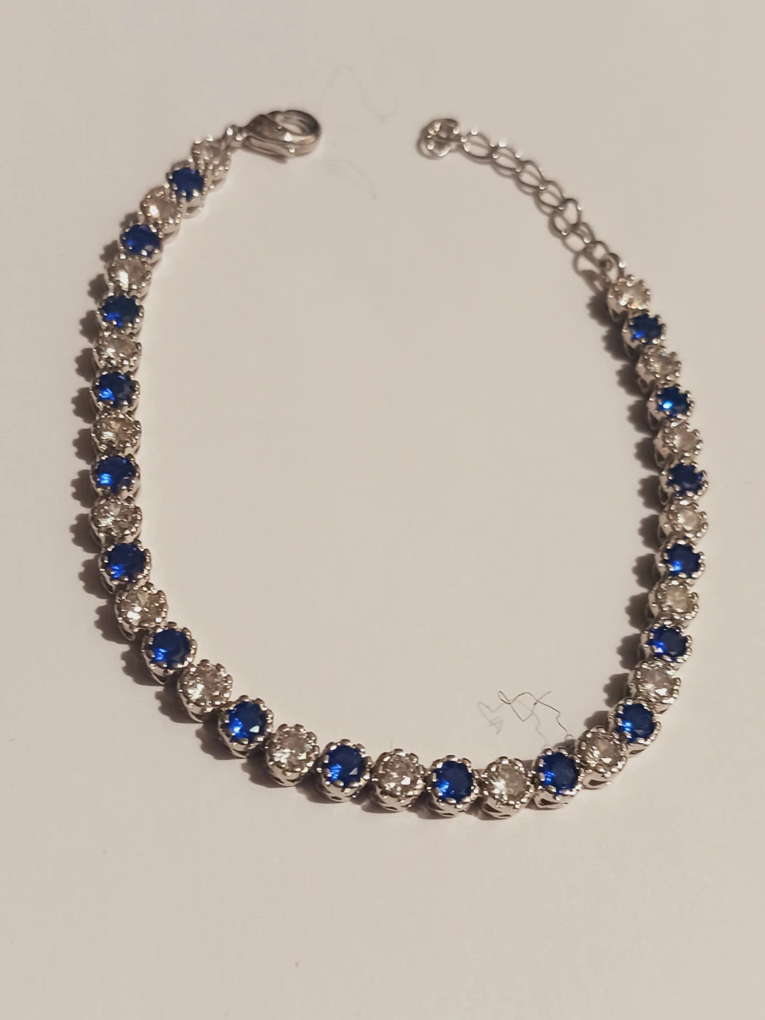New !! Beautiful Tennis Bracelet with Blue & Clear Stones - photo 3