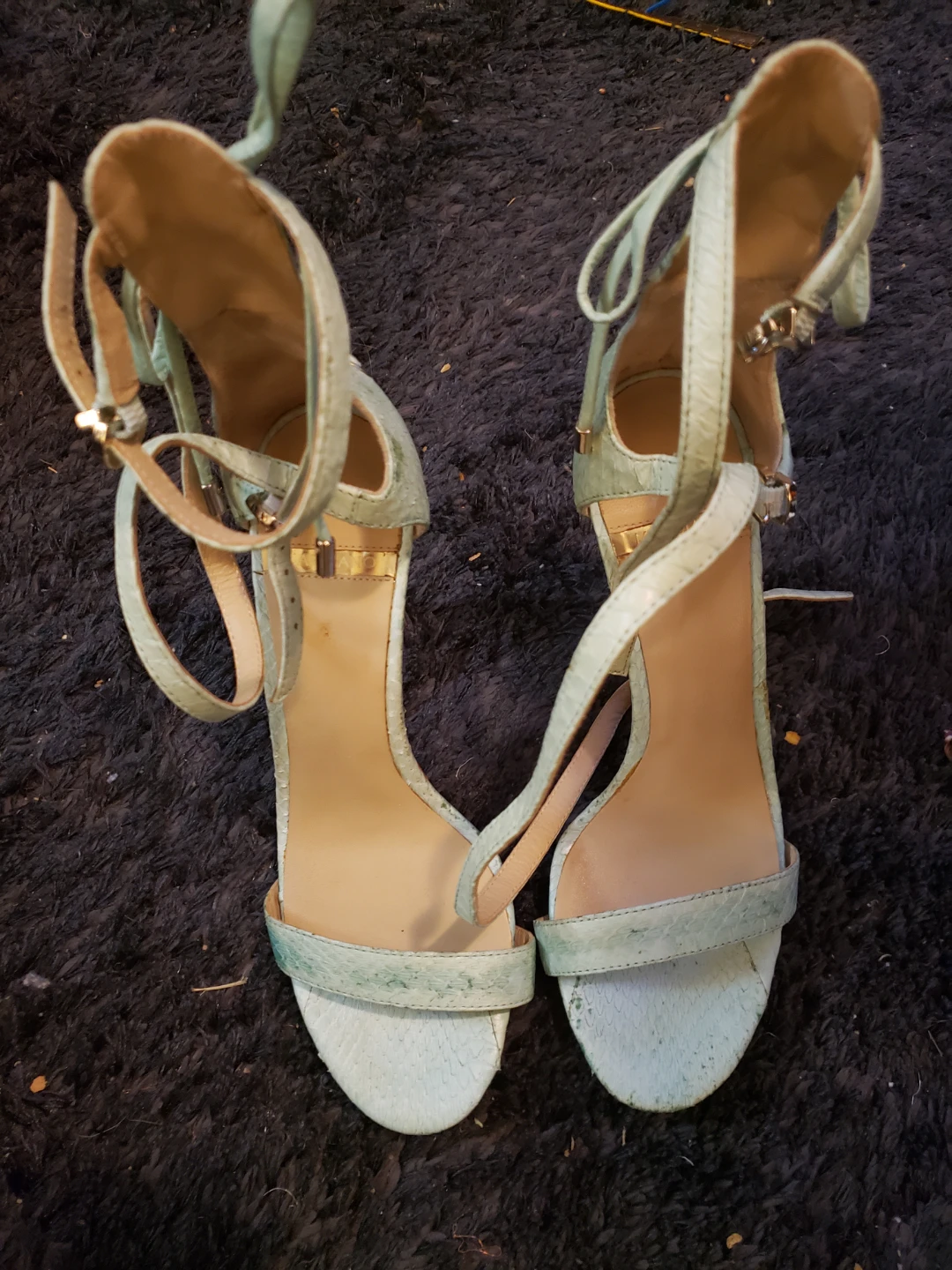 Light Blue Strappy High Heel Sandals