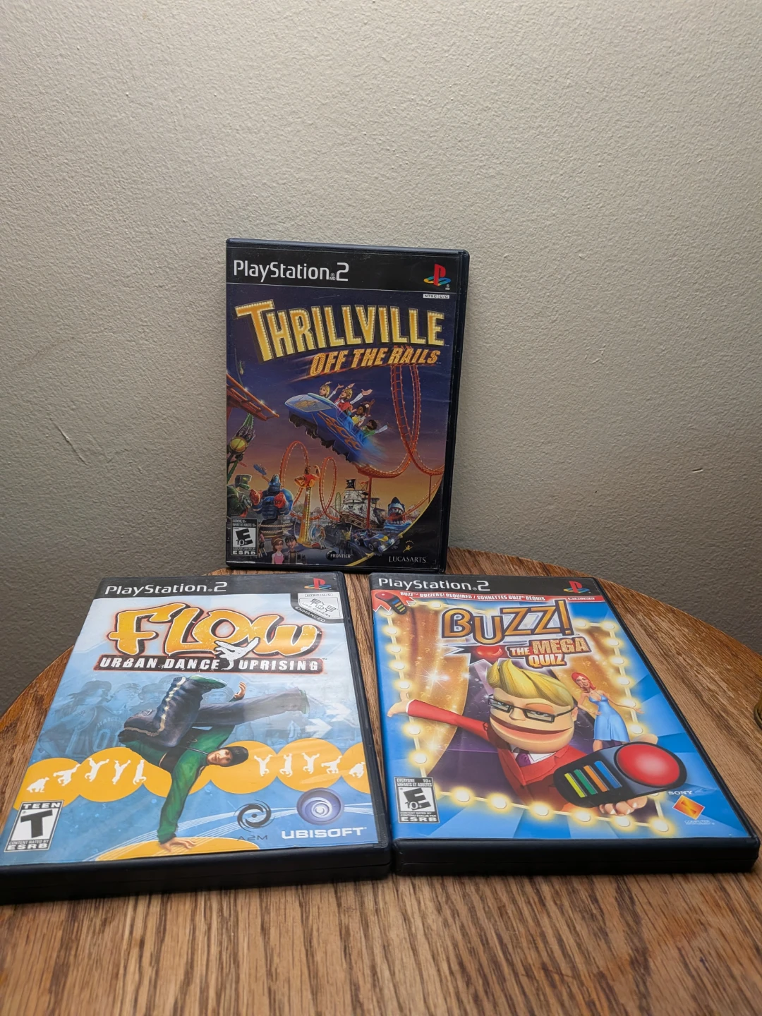 PlayStation 2 Games: Thrillville, Flow, Buzz! - 3 Disc Lot
