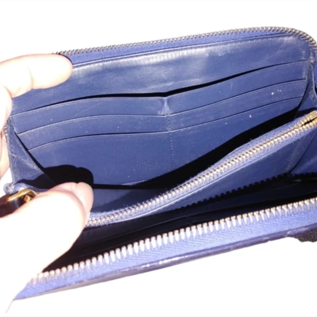 Prada Blue Leather Zip Around Long Wallet - photo 5