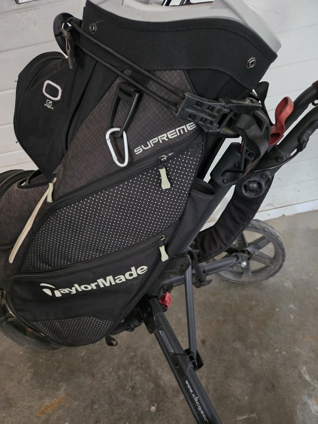Taylormade Supreme Bag/ Clicgear Pull Cart / Burner,3,5 Woods - photo 2