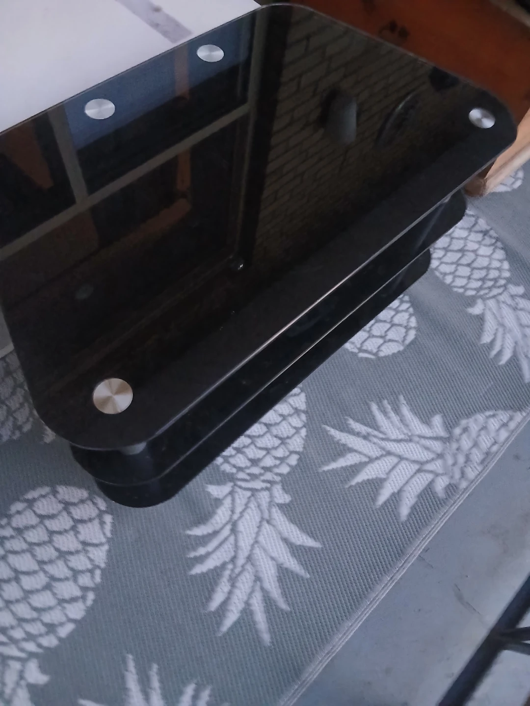Black Glass TV Stand