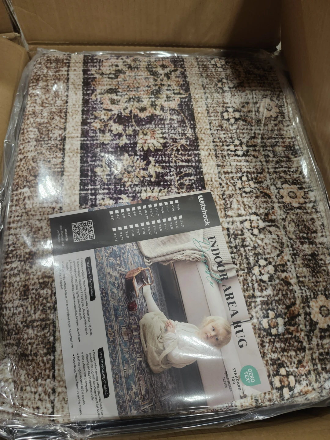 Witshock 9x12 Area Rugs Machine Washable Non-Slip Faux Wool - photo 2