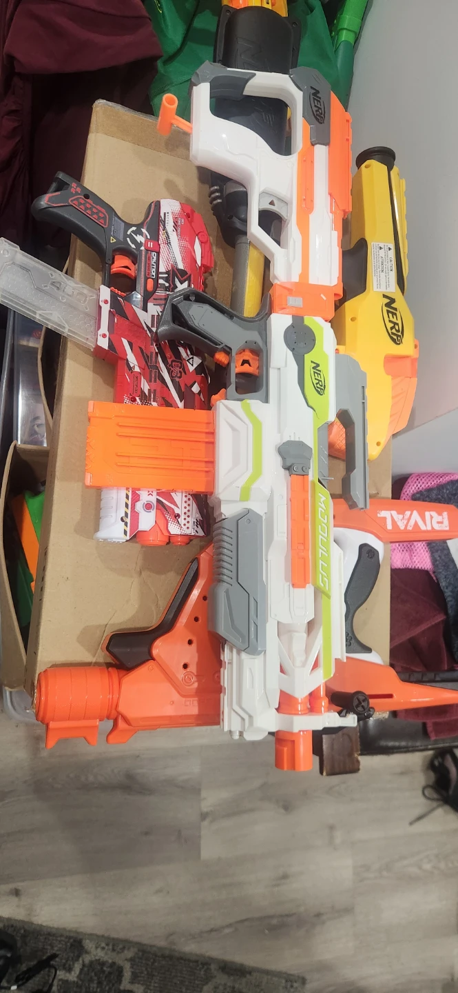 Set of nerf blasters. All together