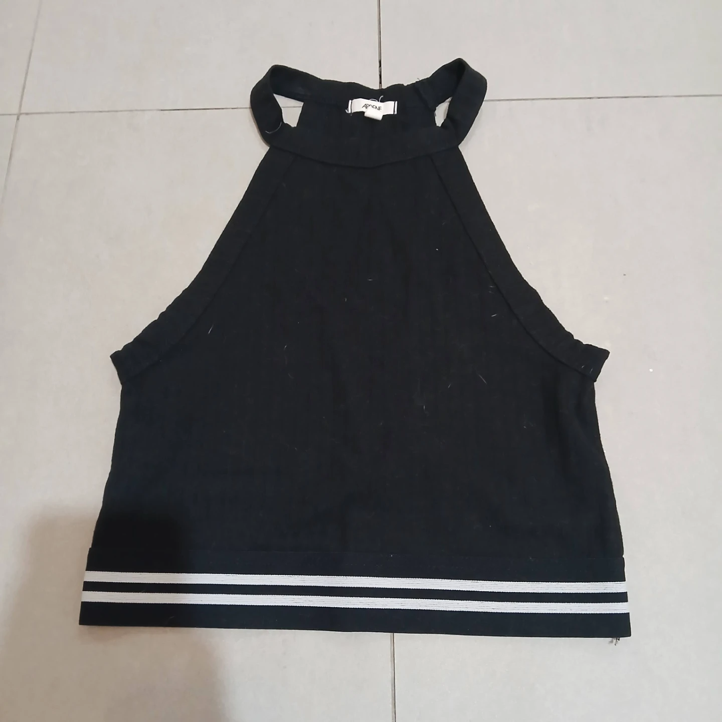 ⚽ Black Halter Crop Top