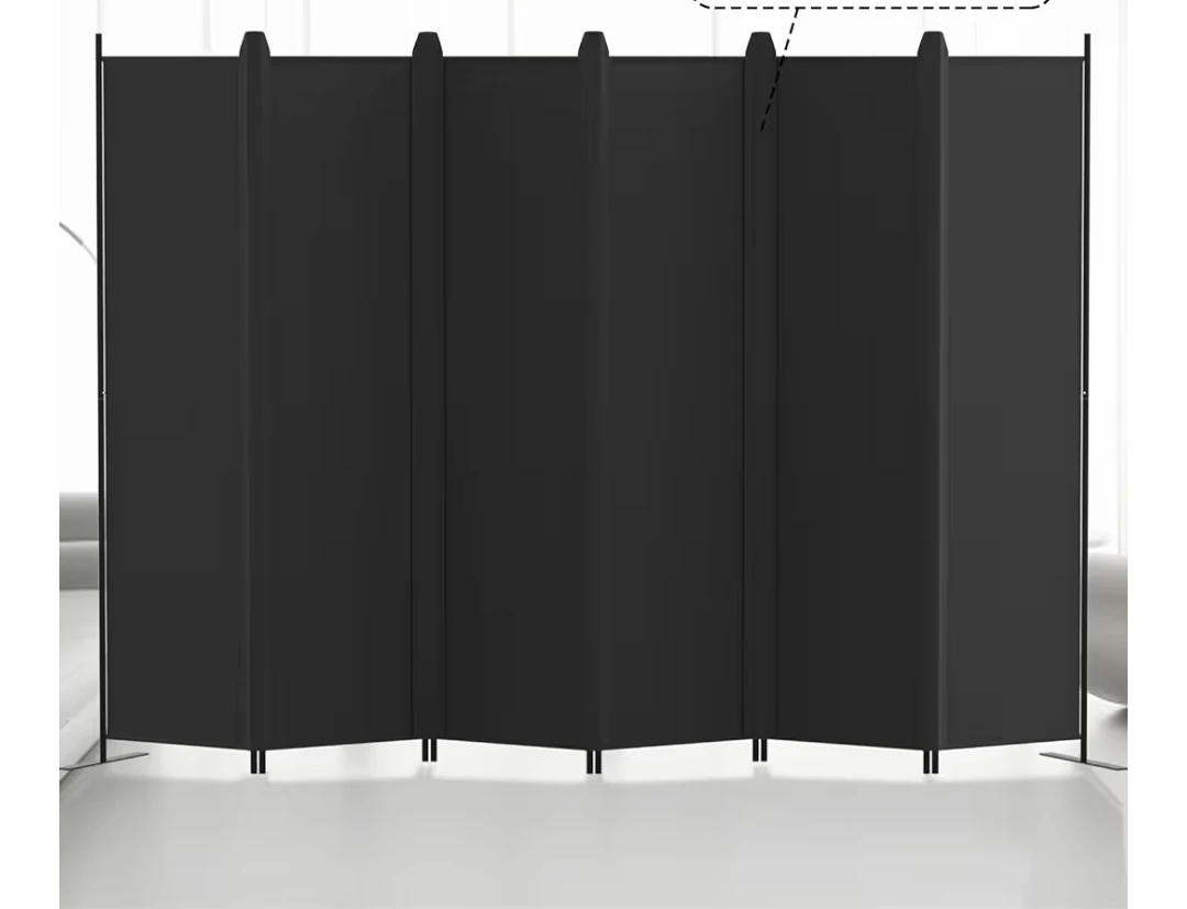 Freestanding Room Divider - 6 Panels - Black - photo 2