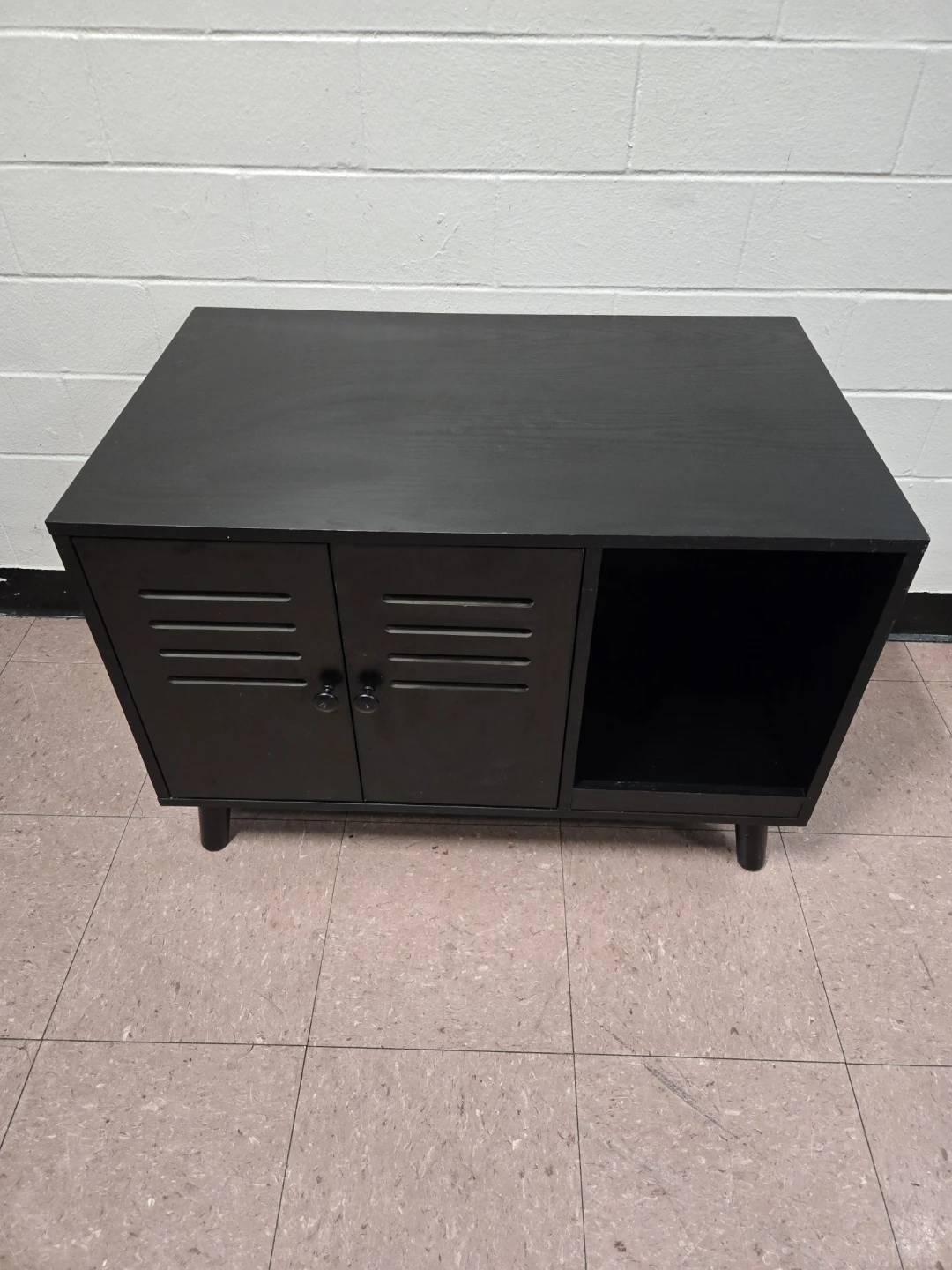 Modern Black Wood Hidden Cat Litter Box Enclosure Bench - photo 2