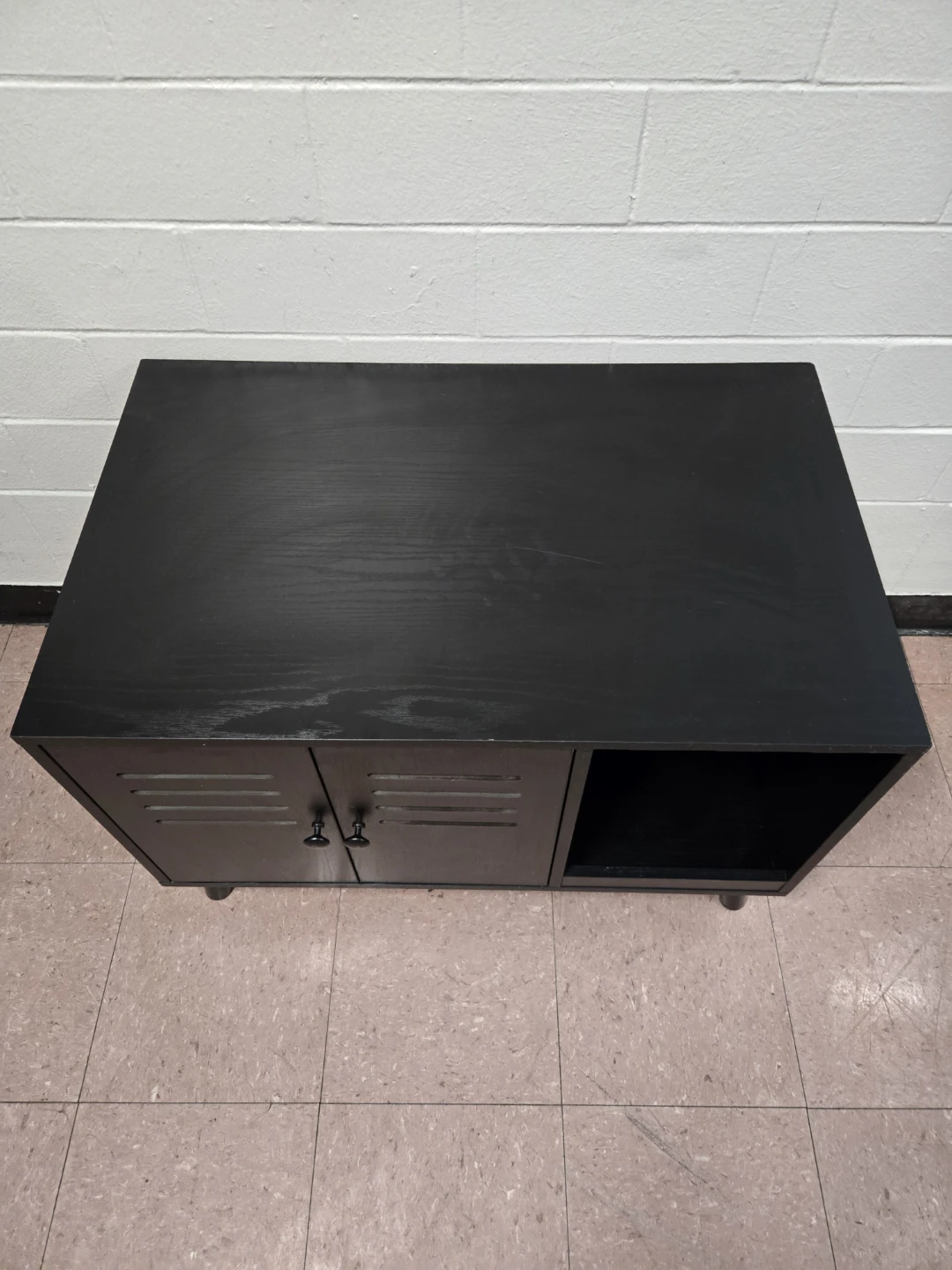 Modern Black Wood Hidden Cat Litter Box Enclosure Bench - photo 3