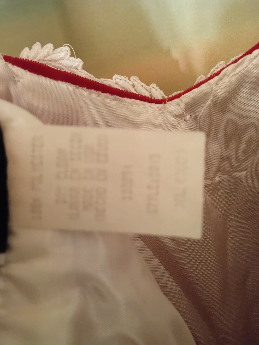 XL Red Velvet Dress with White Lace Trim - photo 4