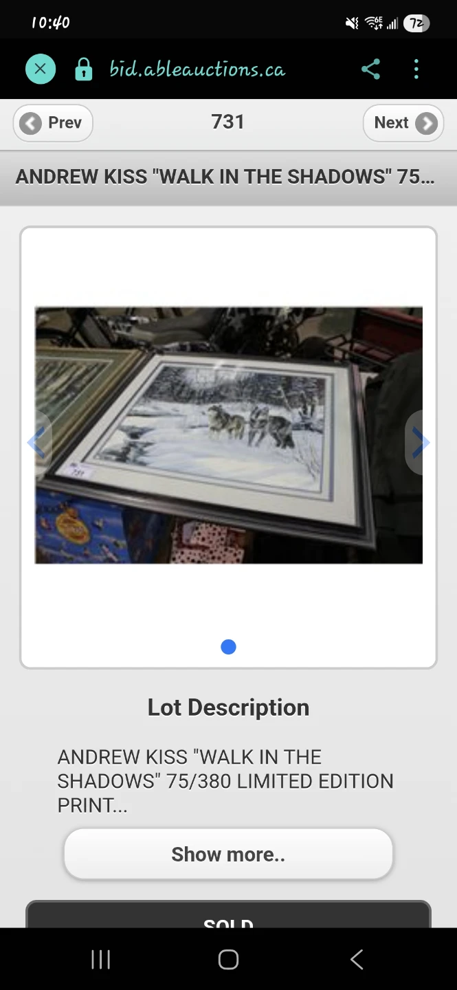 Andrew Kiss "Walk in the Shadows" Limited Edition Print 75/380