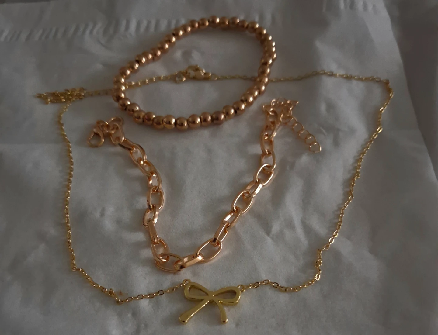 Gold Tone Necklace and Bracelet Set
