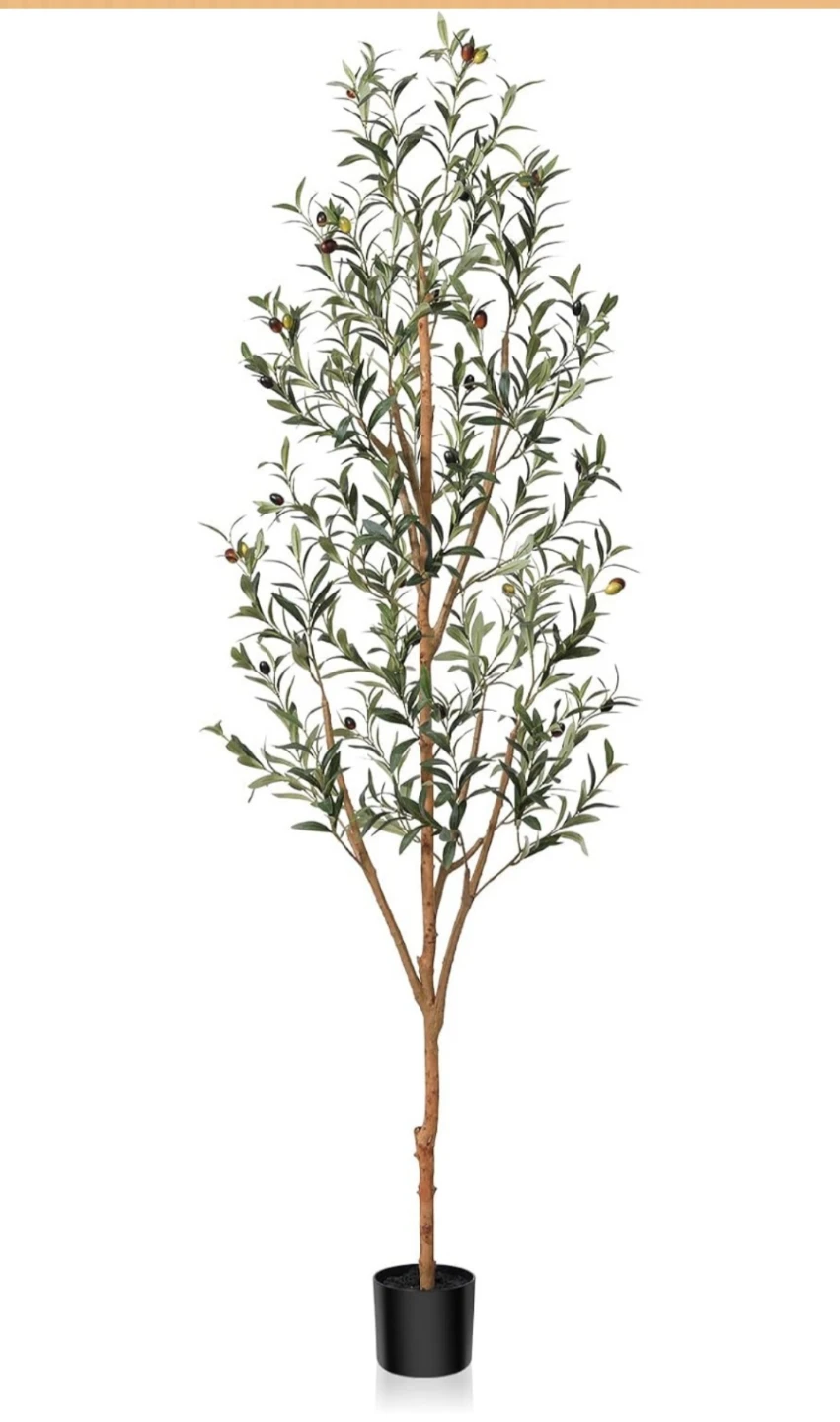 BRAND NEW silk and wood artificial olive tree - 7 ft Tall