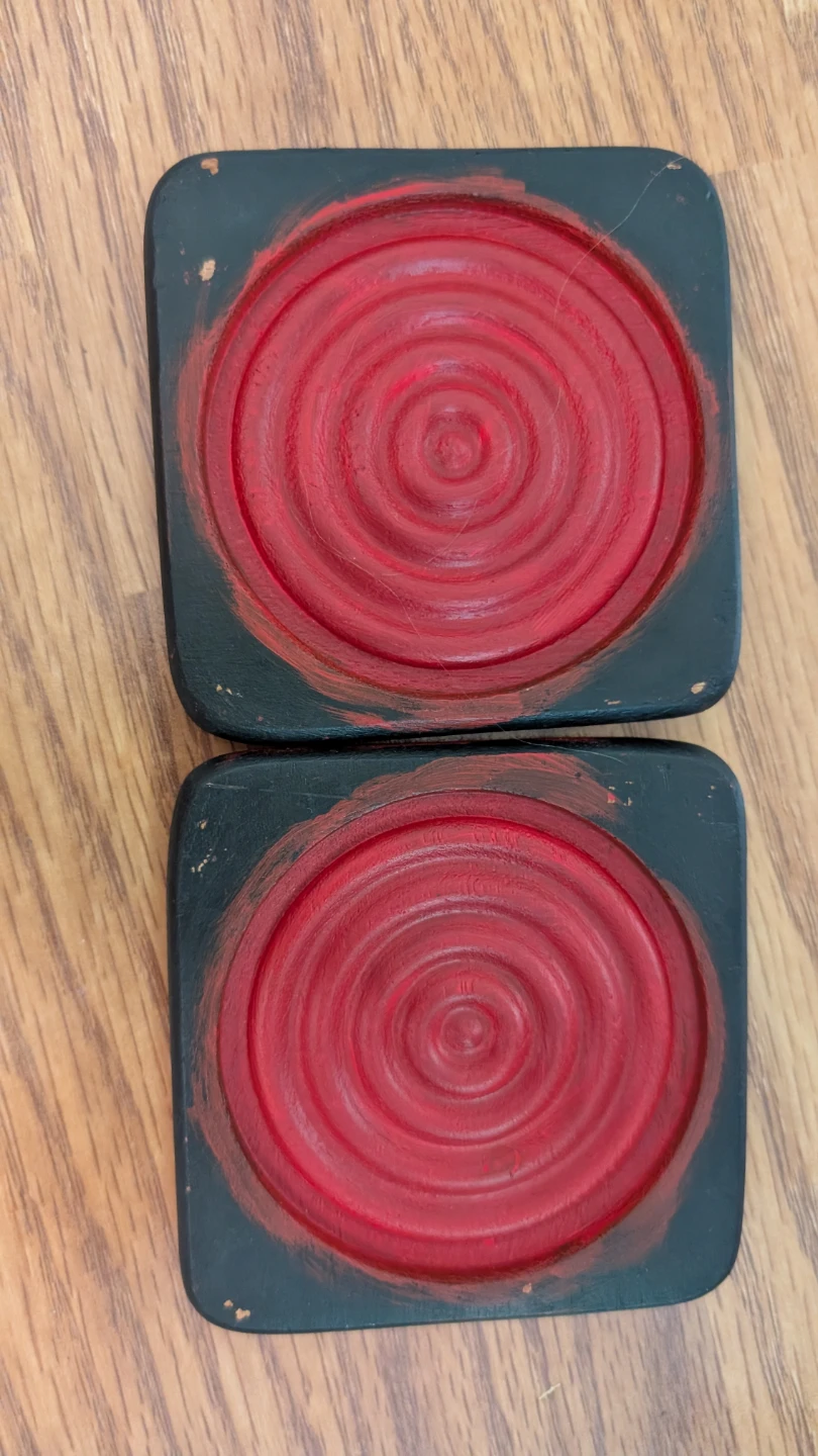 Wooden Coasters with Red Design (Set of 8) - photo 4