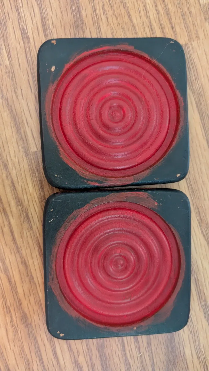Wooden Coasters with Red Design (Set of 8) - photo 4