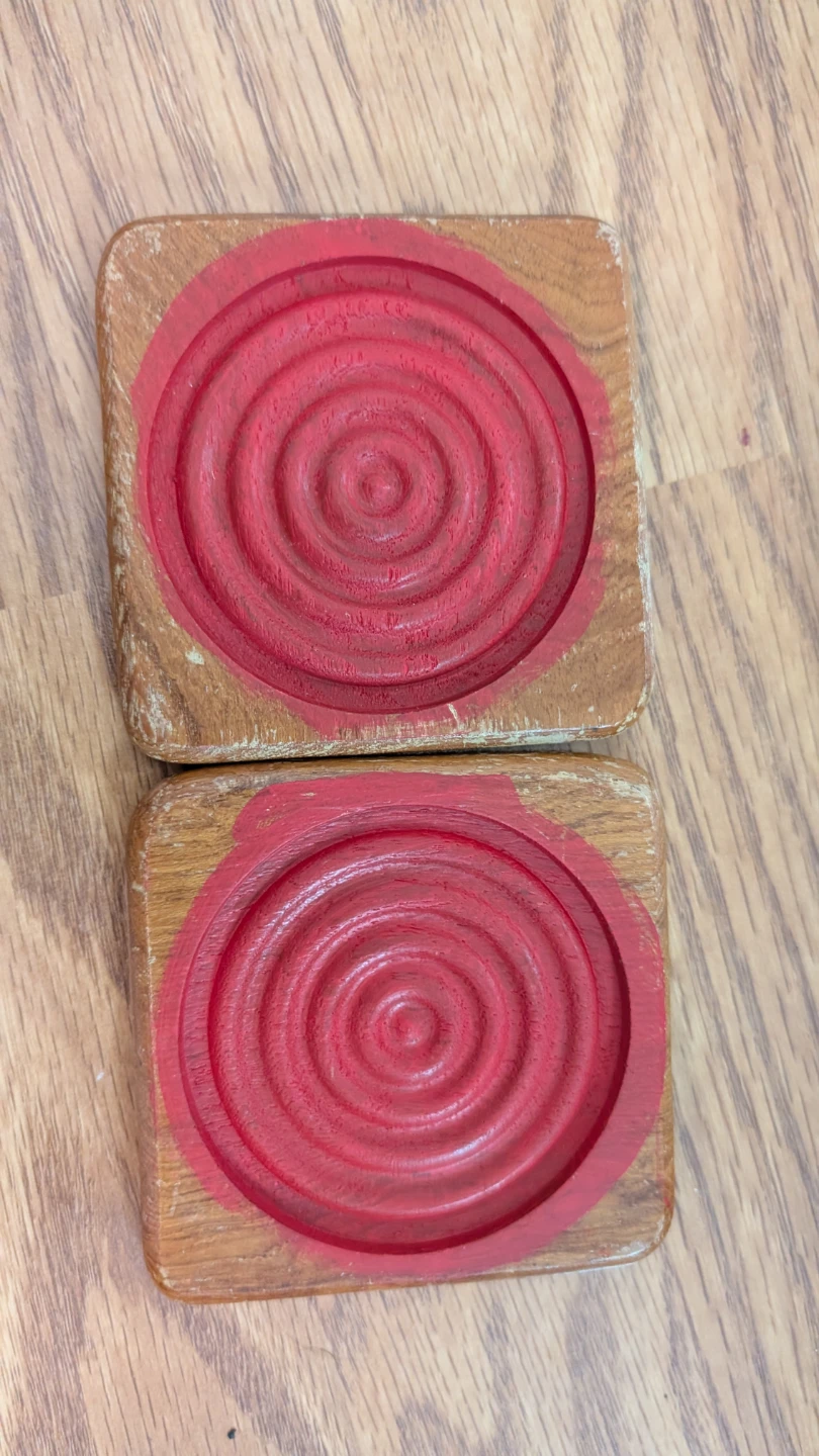 Wooden Coasters with Red Design (Set of 8) - photo 5
