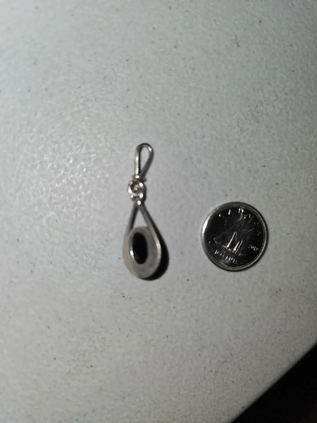 Vintage Teardrop Amber Pendant with Sterling Silver Tone Bail - photo 2