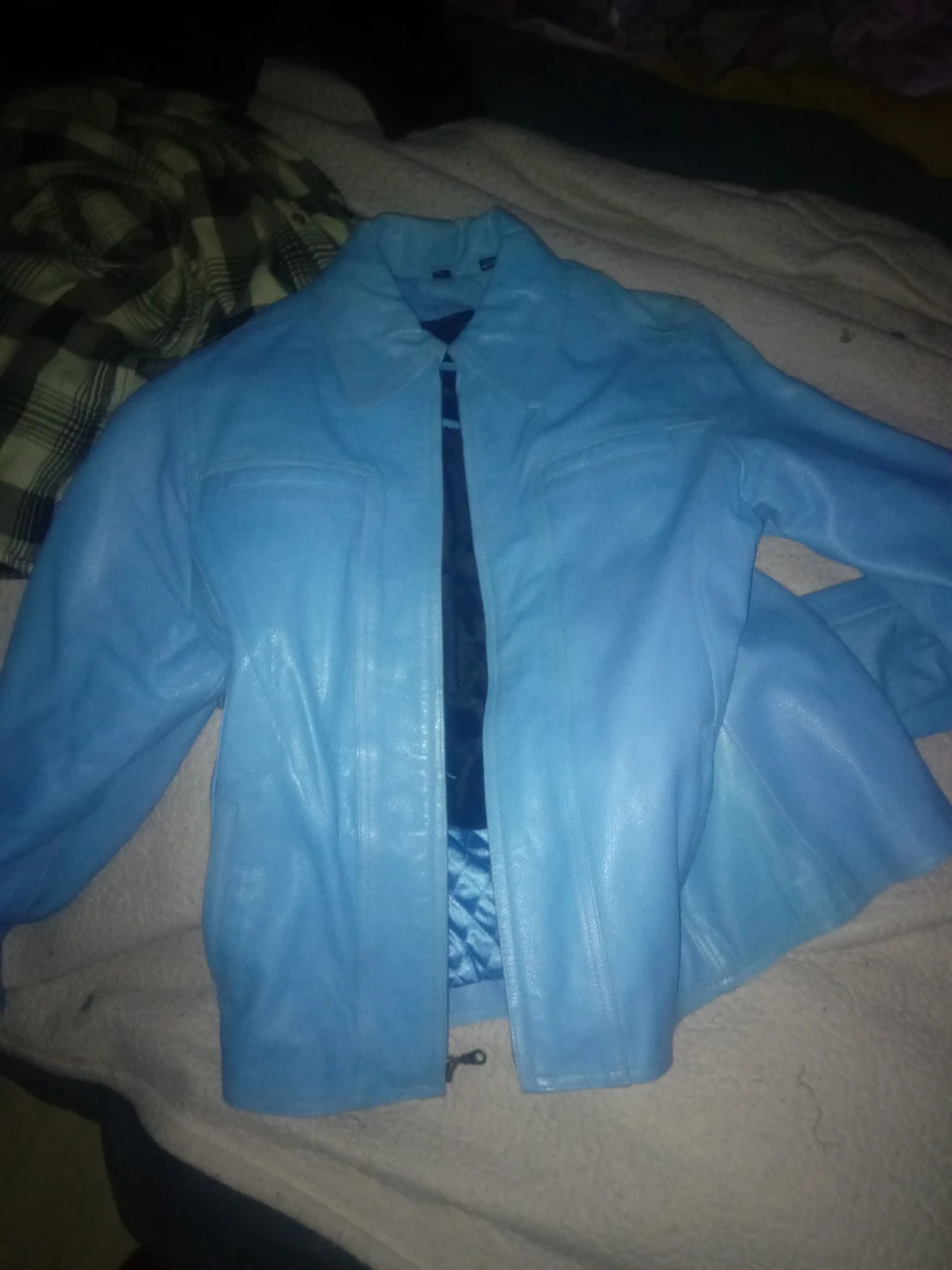American Born Collection Light Blue Leather Jacket - photo 3