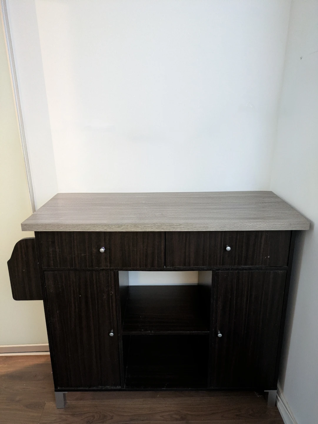Dark Wood Kitchen Island Cart