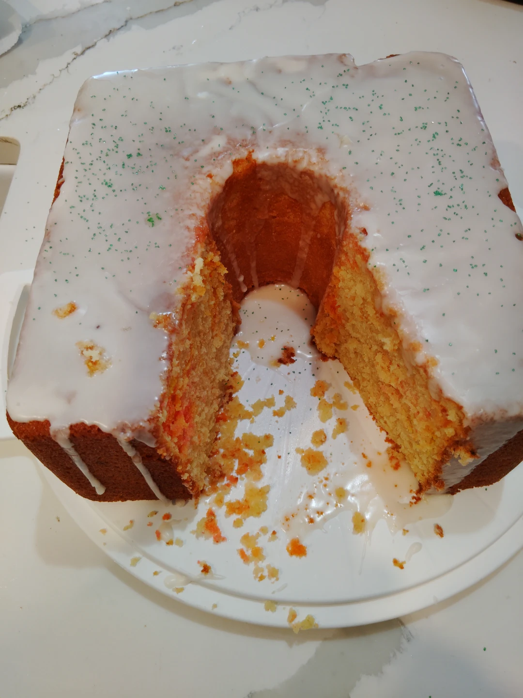 Bundt Cake with Glaze and Sprinkles