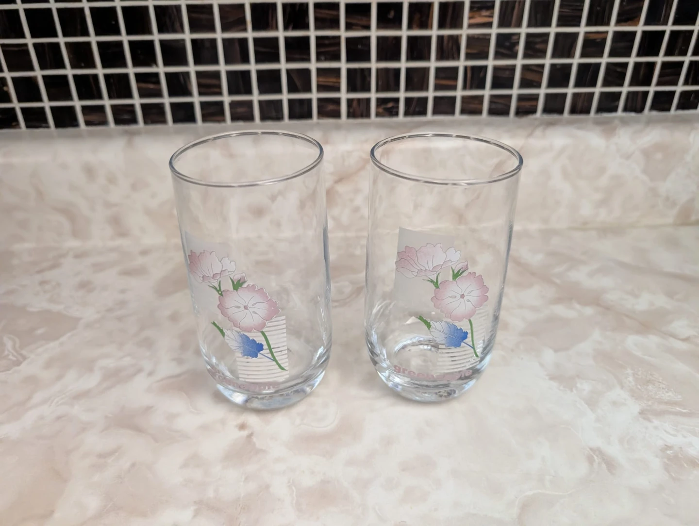 Set of 2 decorative glasses  with floral print - photo 3
