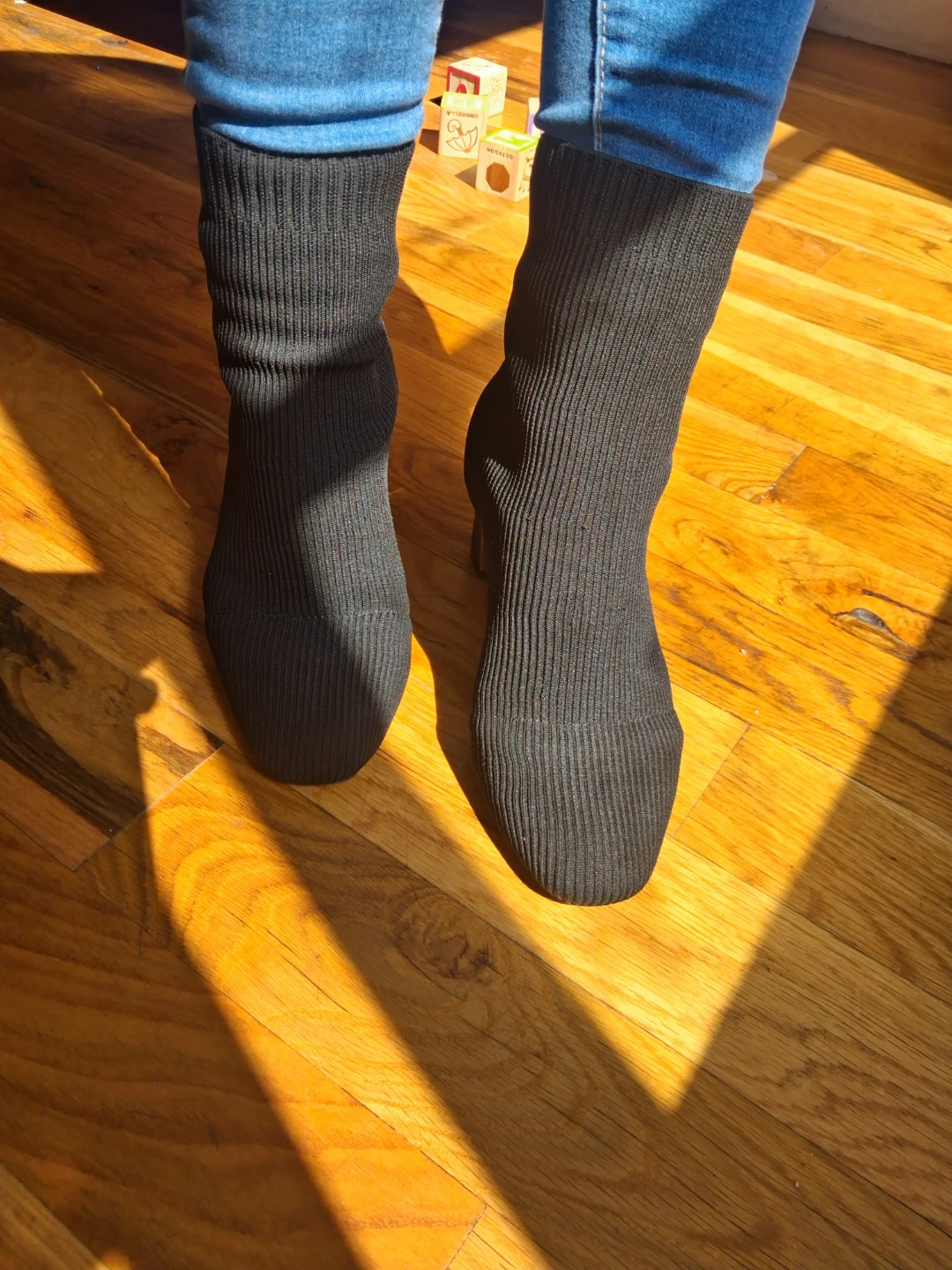 Black Knit Sock Boots