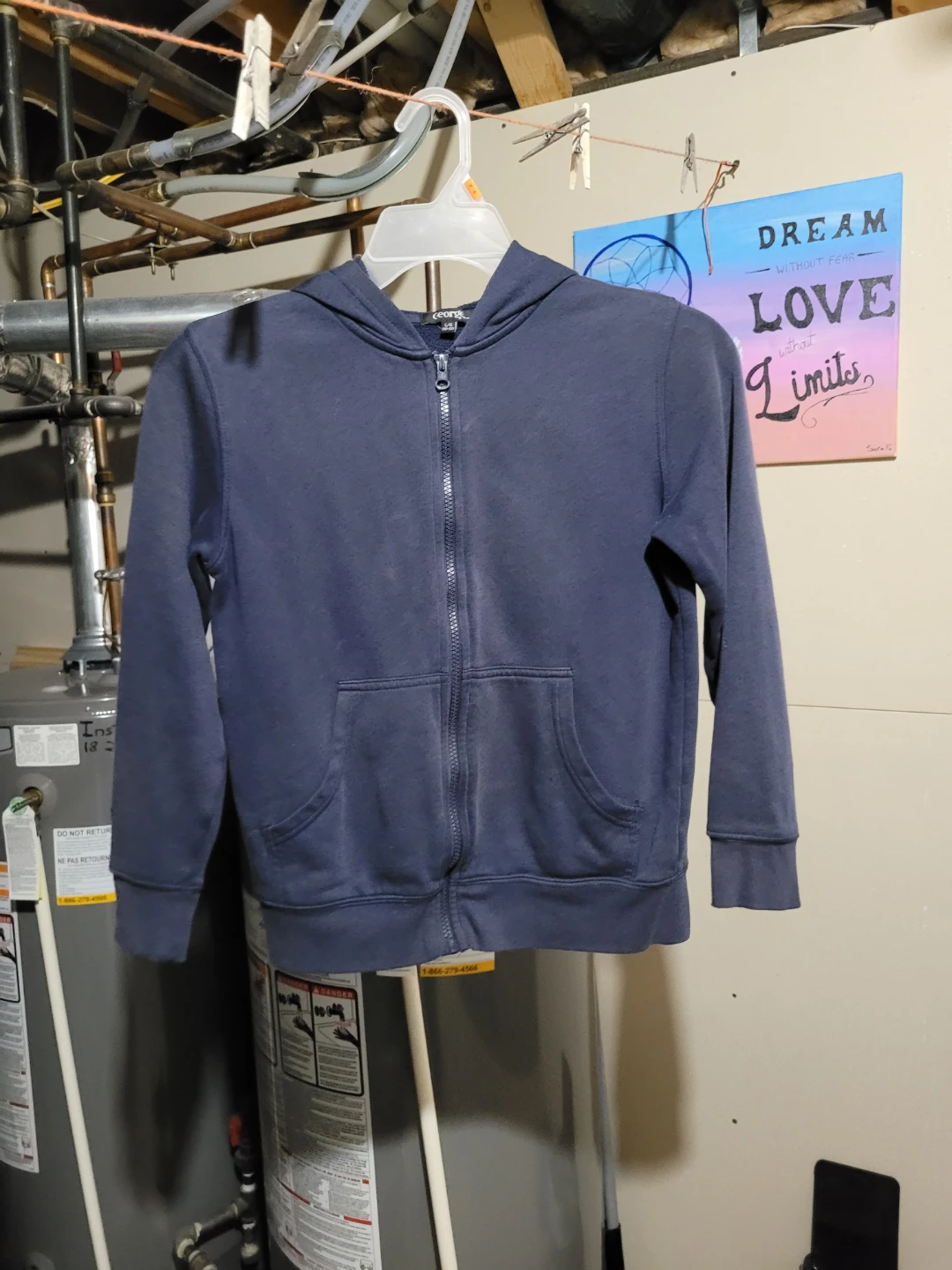Navy Blue Full Zip Hoodie