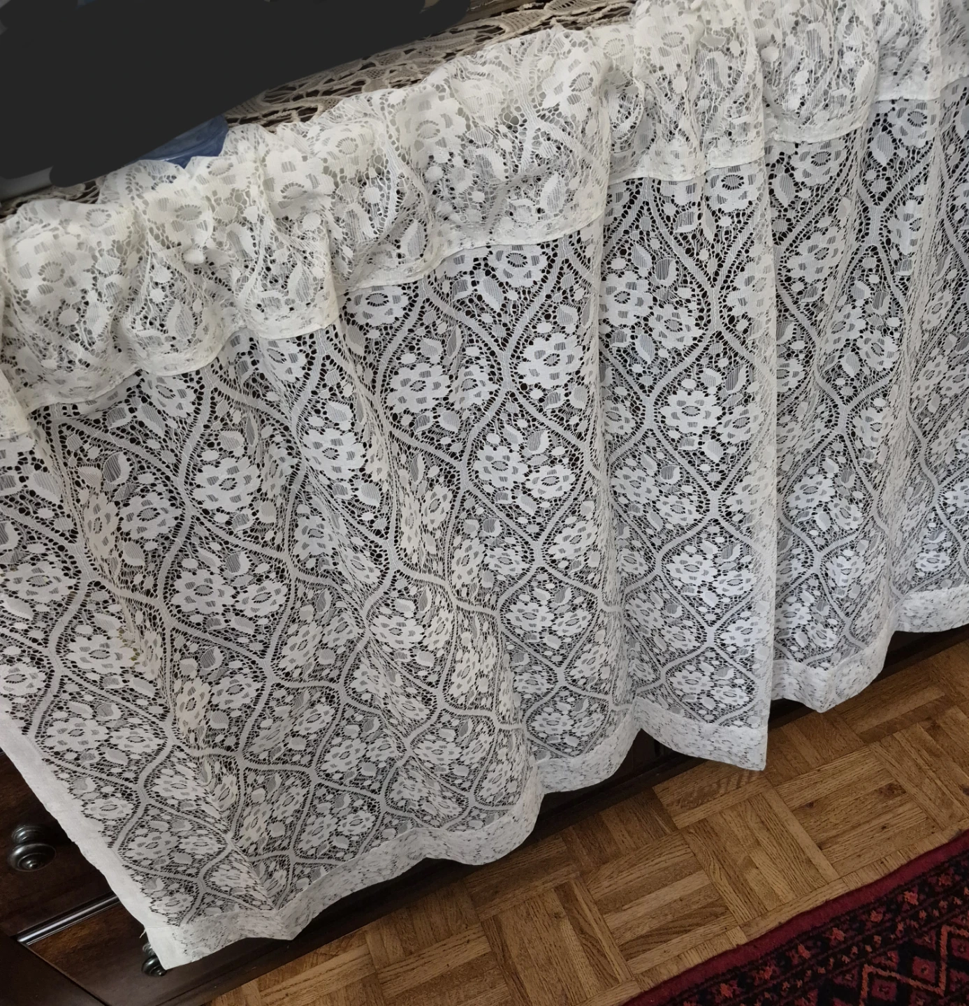 White Lace Valance Curtain - photo 2