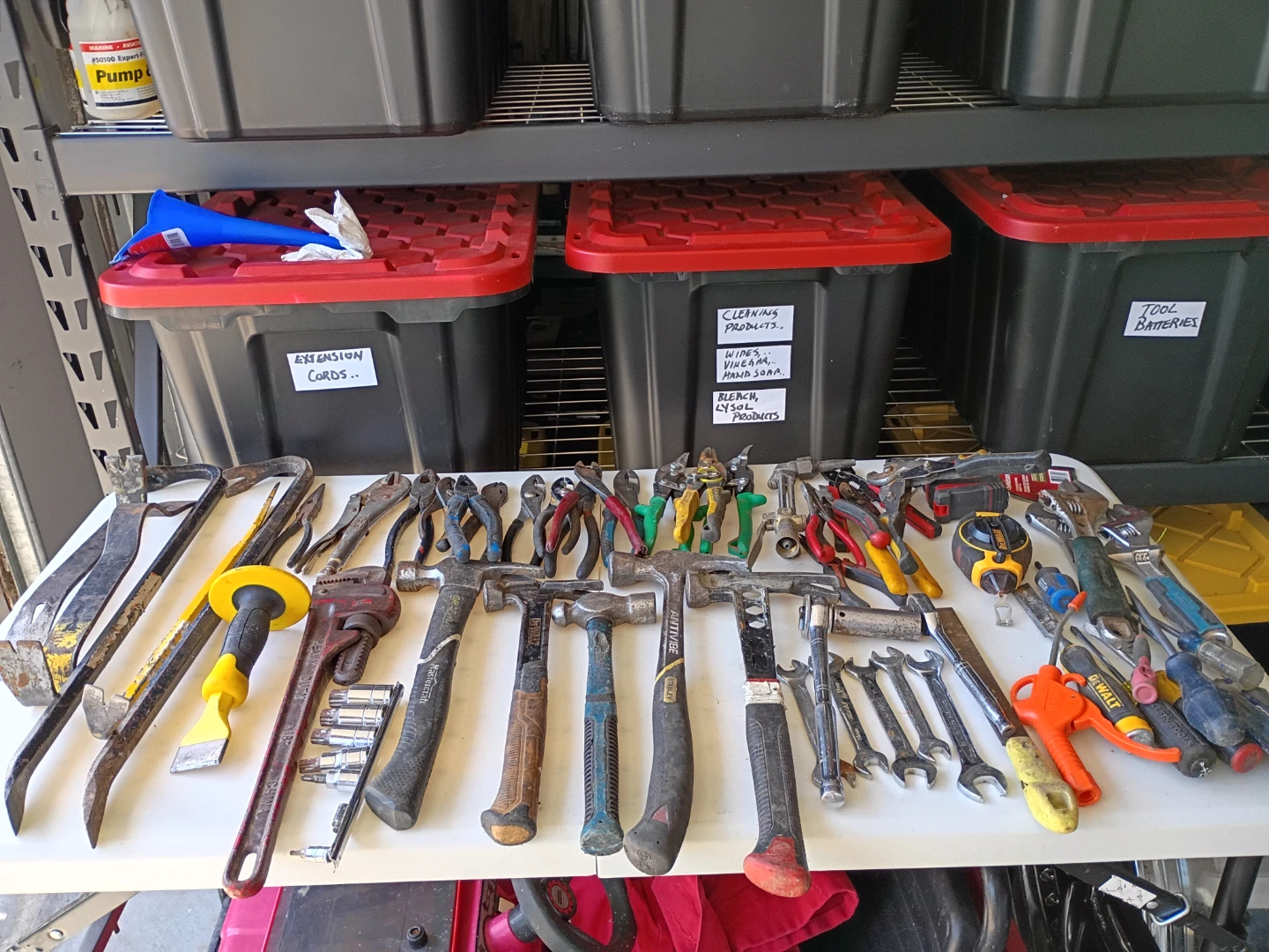 Assorted Hand Tools - Hammers, Wrenches, Pliers, and More