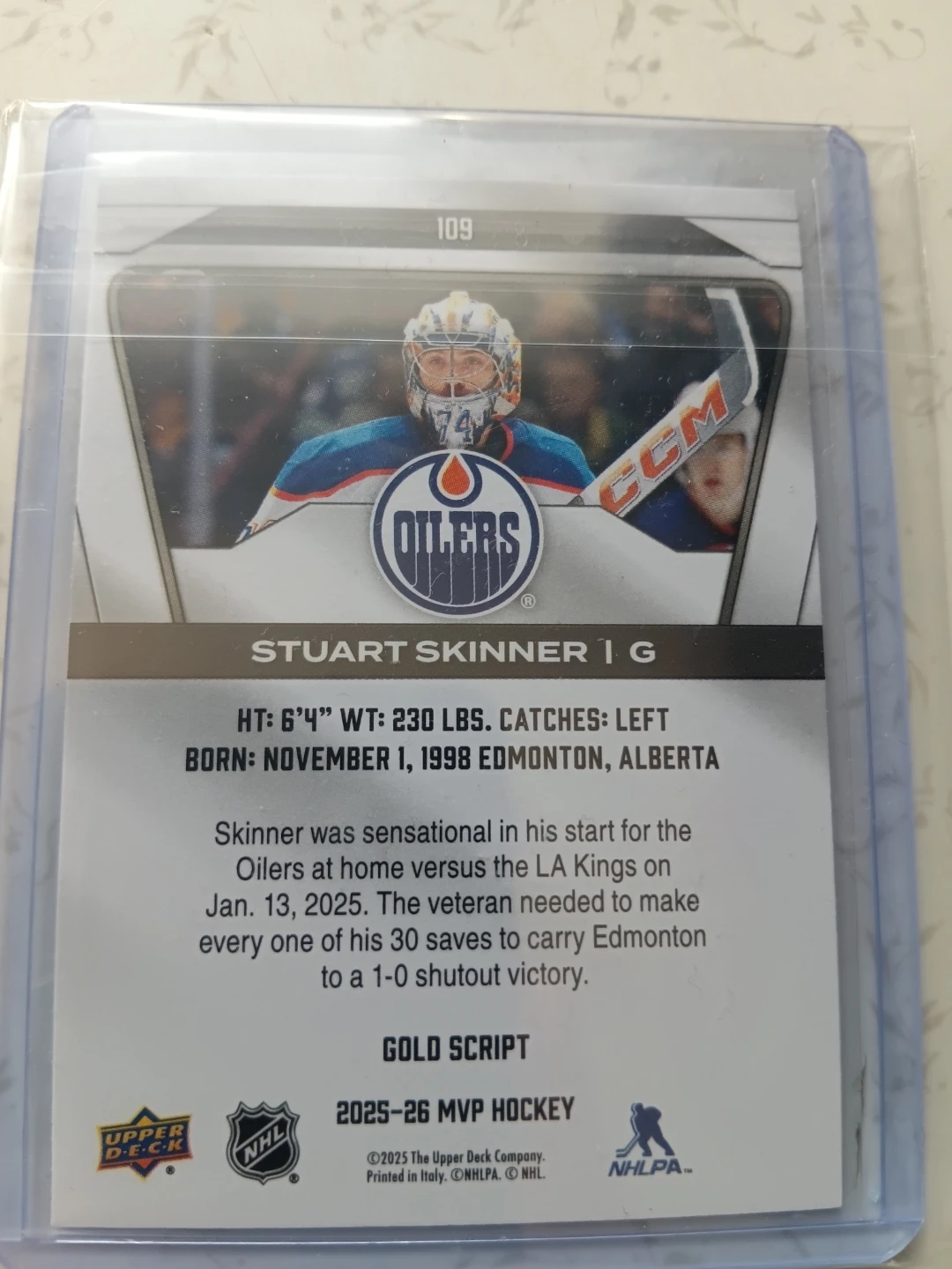 2023-24 Upper Deck Series 2 Hockey Card - Stuart Skinner - photo 4