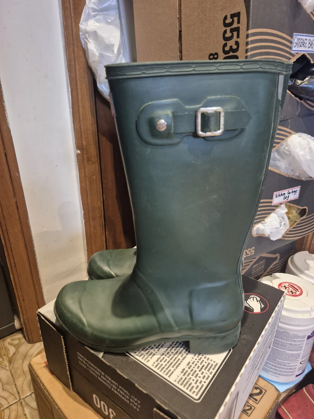Kids Hunter Green Rubber Boots - photo 4