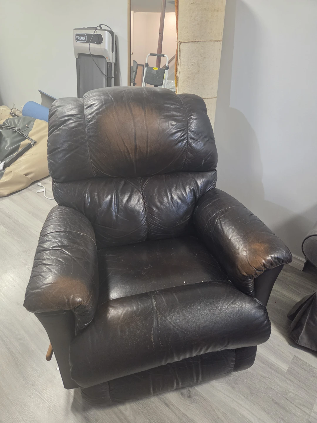 Dark Brown Leather Recliner Chair