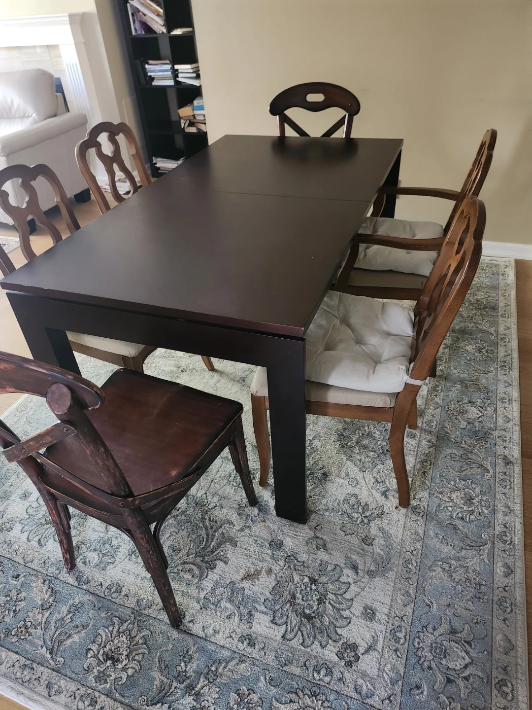 Extended dining table. 4antique 4chairs,2 chairsr - photo 4