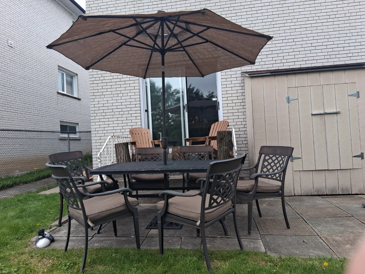 Patio Dining Set with Umbrella