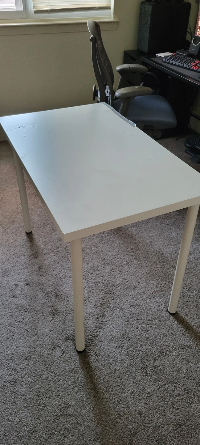 IKEA White Table with White Legs