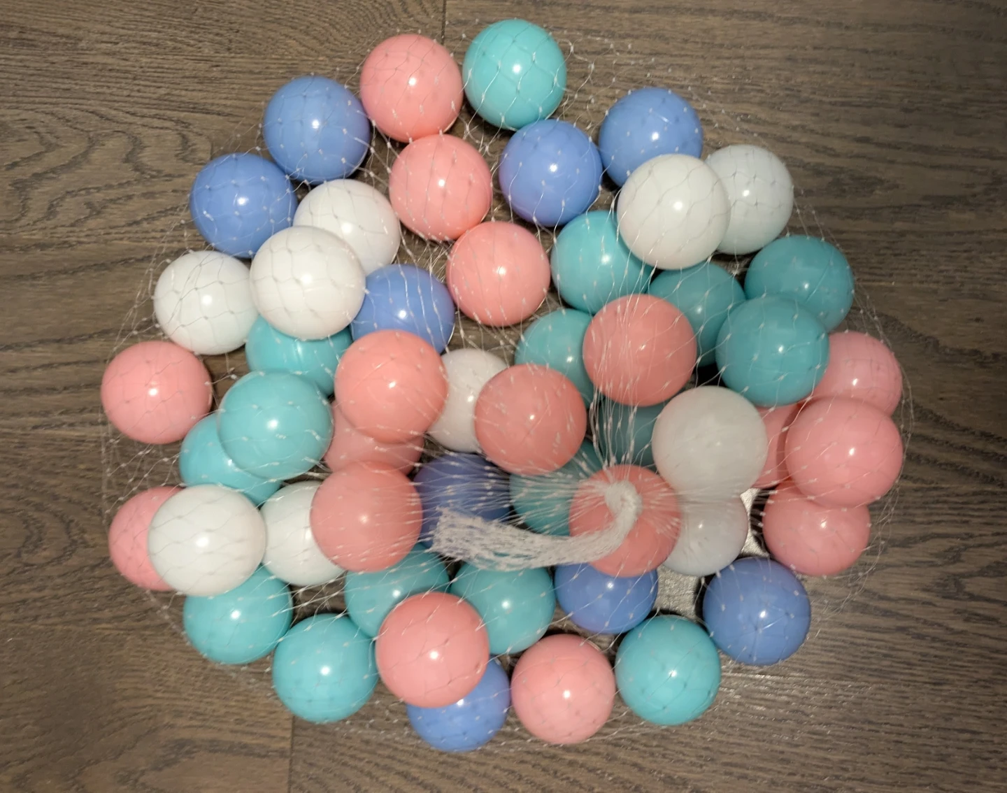 Brand New Mesh Bag of Play Balls (Pink, Blue, White, Teal)