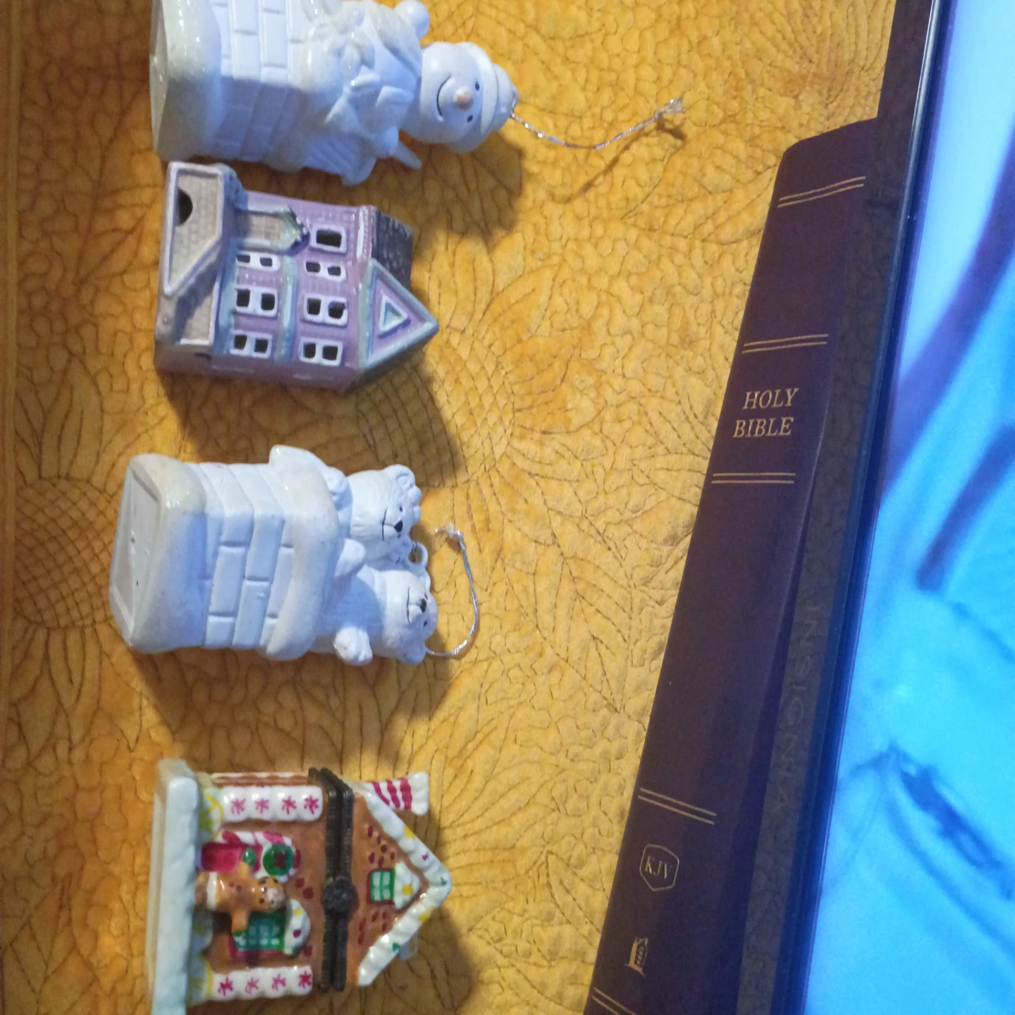 Christmas Ornaments - Snowman, House, Gingerbread House