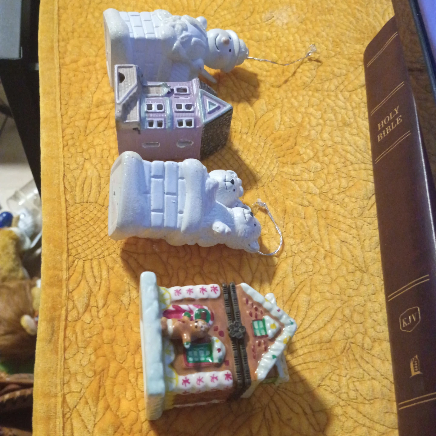 Christmas Ornaments - Snowman, House, Gingerbread House - photo 2