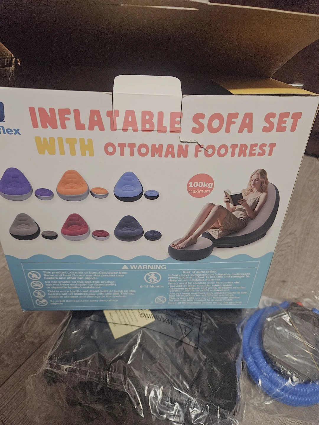 Inflatable Sofa Set with Ottoman Footrest