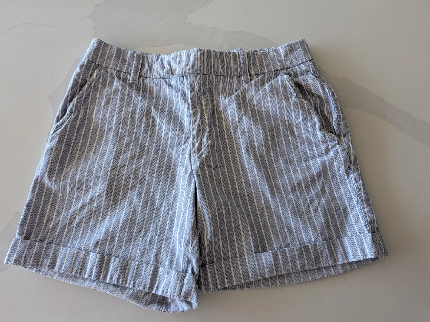 H&M Blue and White Stripe Shorts